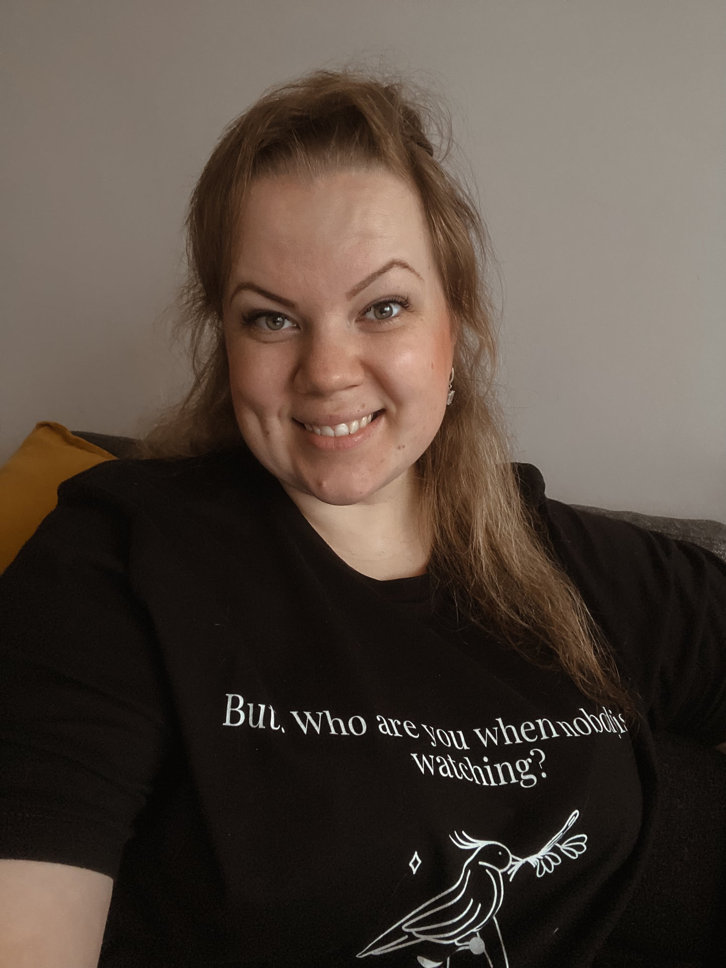 “But Who Are You When Nobody Is Watching?” Unisex Black T-Shirt
